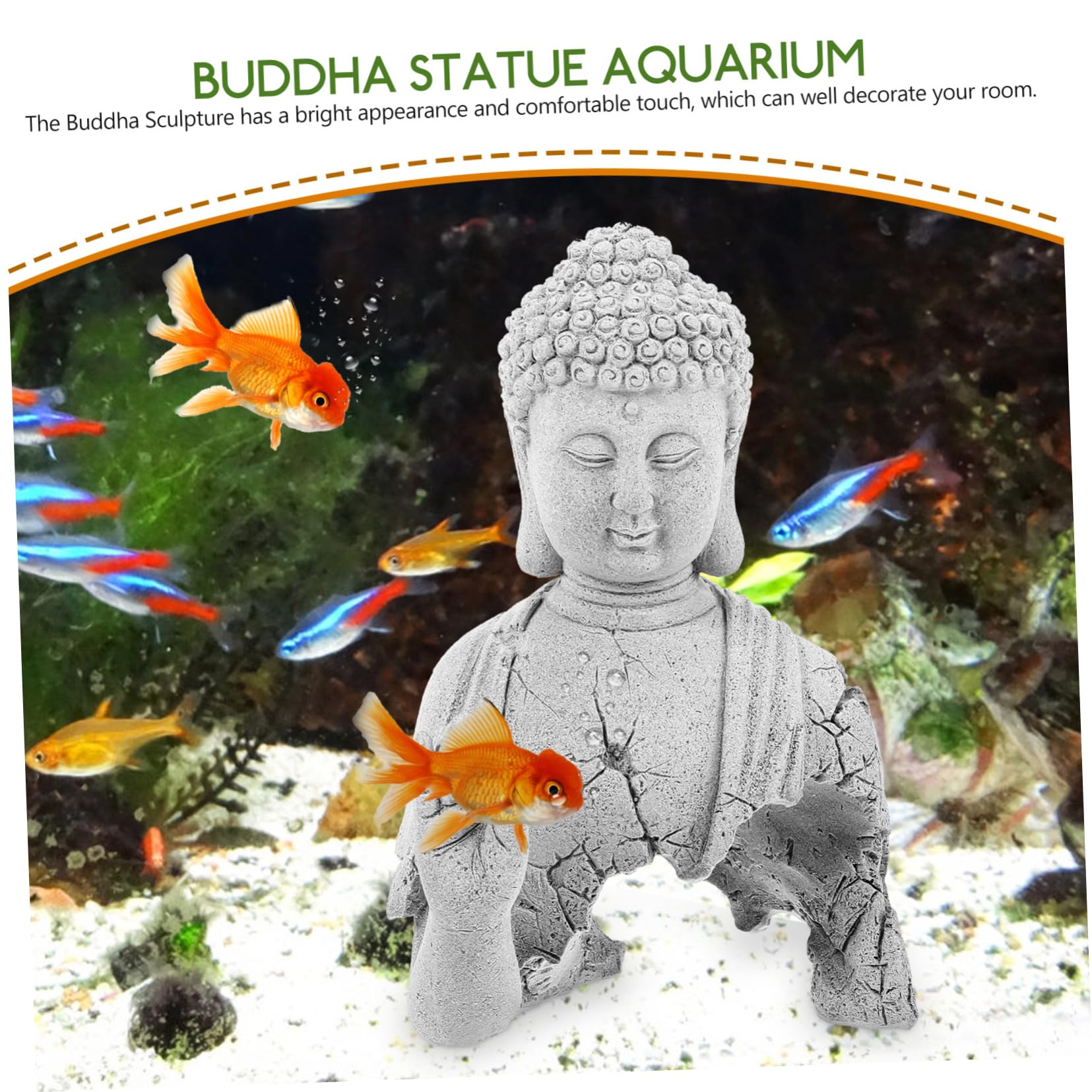 SUPVOX 2 Piezas Estatua De Buda para El Hogar Decoración De Pecera Adornos para Peceras Decoración del Acuario Decoraciones De Peceras Fuente De Agua De Mesa Polvo De Piedra Azul Grey