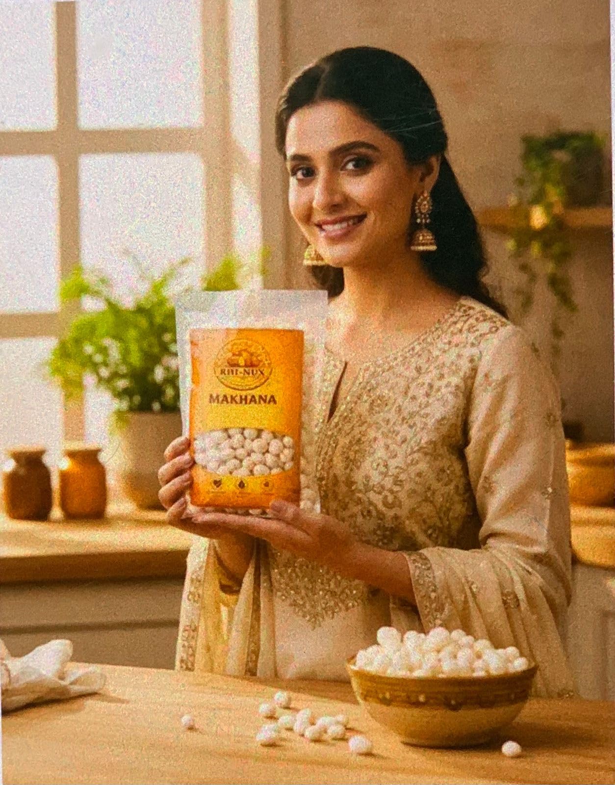 RHI-NUX Makhana, Handpicked Fox Nuts, Cholesterol Free, No Added Sugar, Crunchy Healthy Snack 4