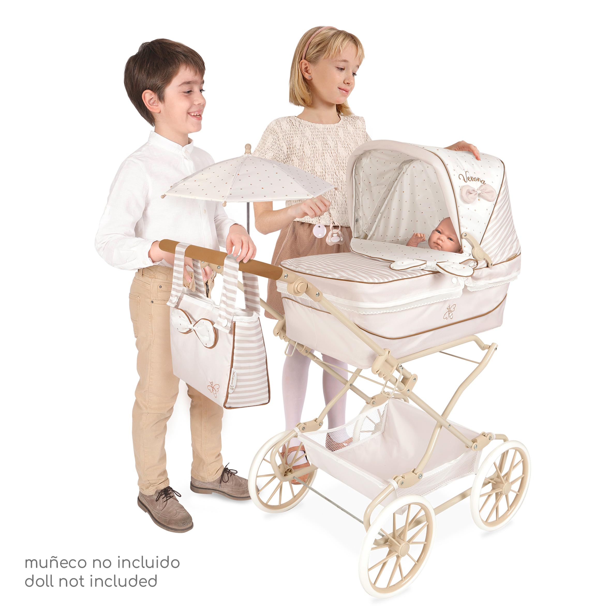 Passeggino per bambole Reborn Verona pieghevole con ombrello DeCuevas 82078