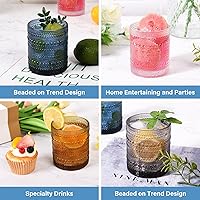 Vista 5 de Vasos de Cóctel de 10 oz Vasos de Beber Hobnail Juego de 6, Cristalería Vintage, Vasos de Vidrio Texturizado Vasos de Burbujas Vasos de Agua Vasos