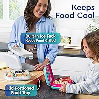 Vista 2 de Bentgo Kids Chill lonchera; solución para el almuerzo con 4 compartimentos y paquete de hielo extraíble para comidas y aperitivos para llevar, a