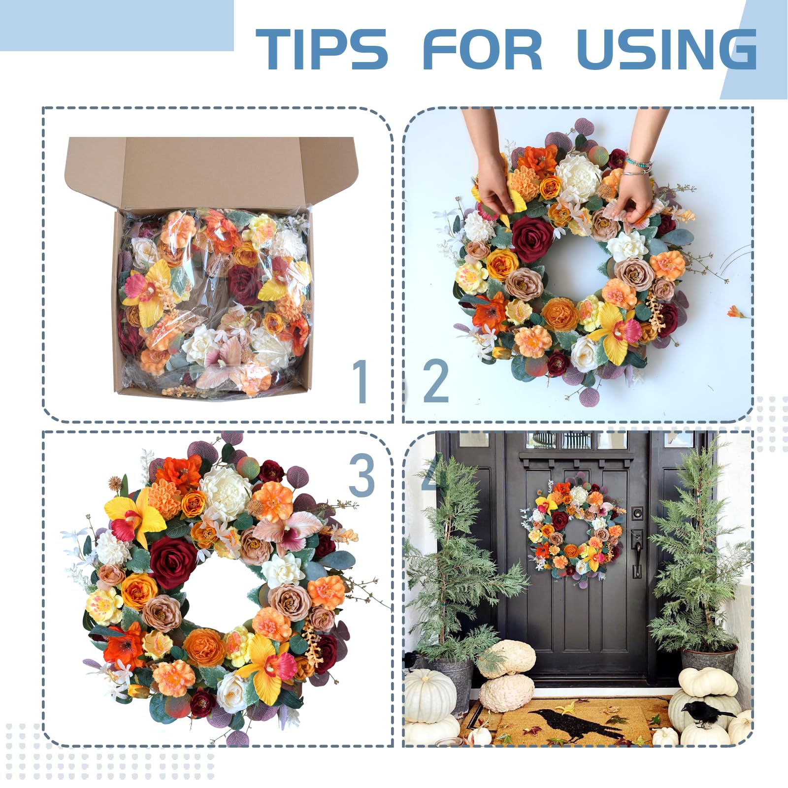 Decorazioni per Porta d'Ingresso WE024, Piccola Ghirlanda di Fiori a Margherita