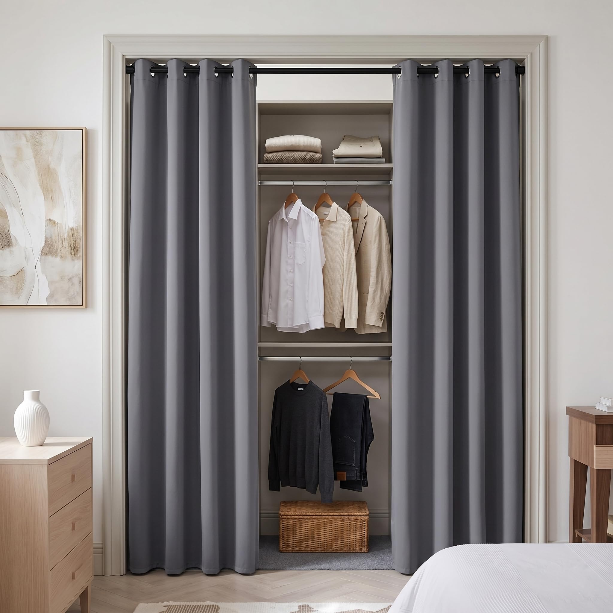 Amazon.com: XTMYI Closet Curtain for Open Closet, Blackout Privacy