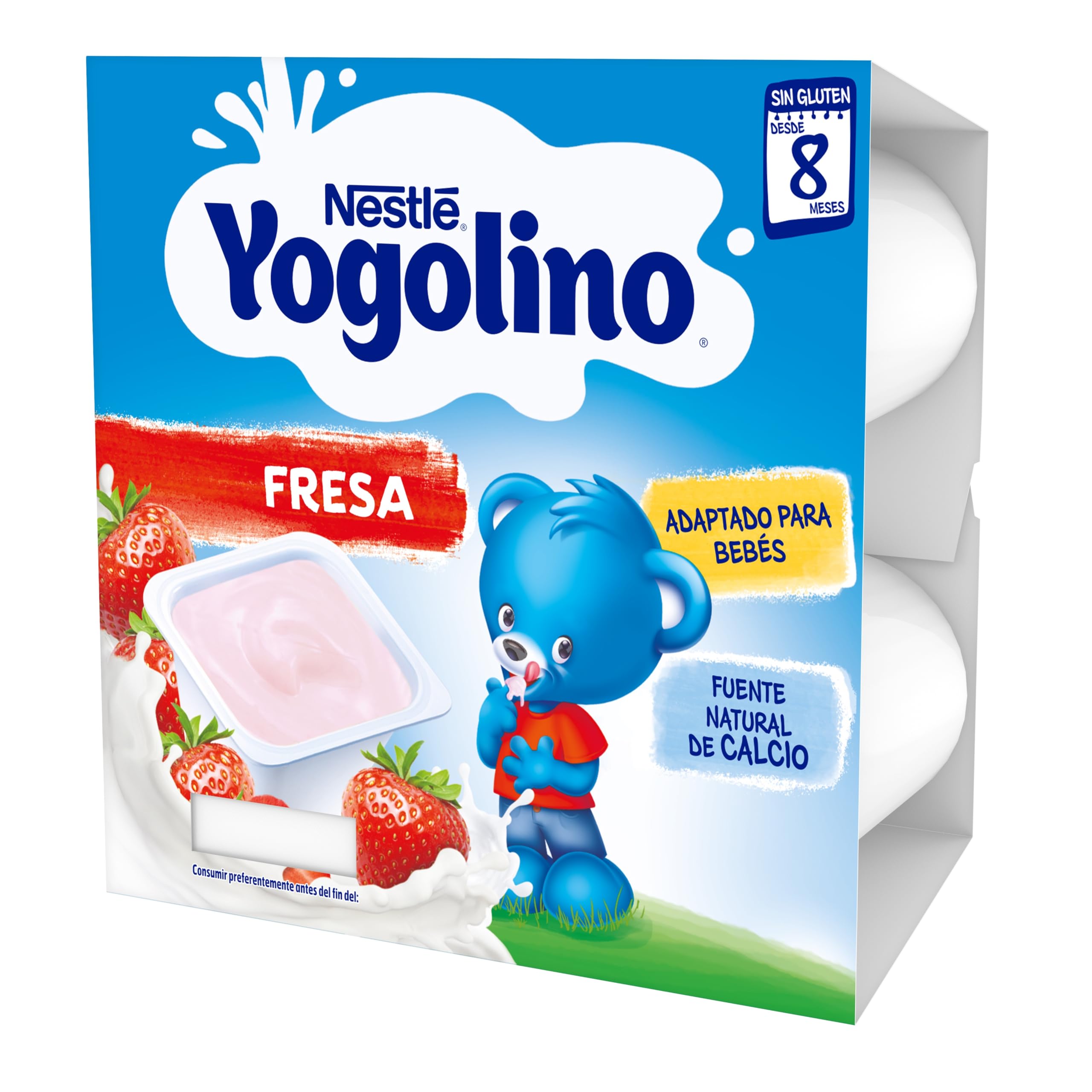 Yogolino Nestlé Fresa a Partir de 8 Meses, 4 x 100g