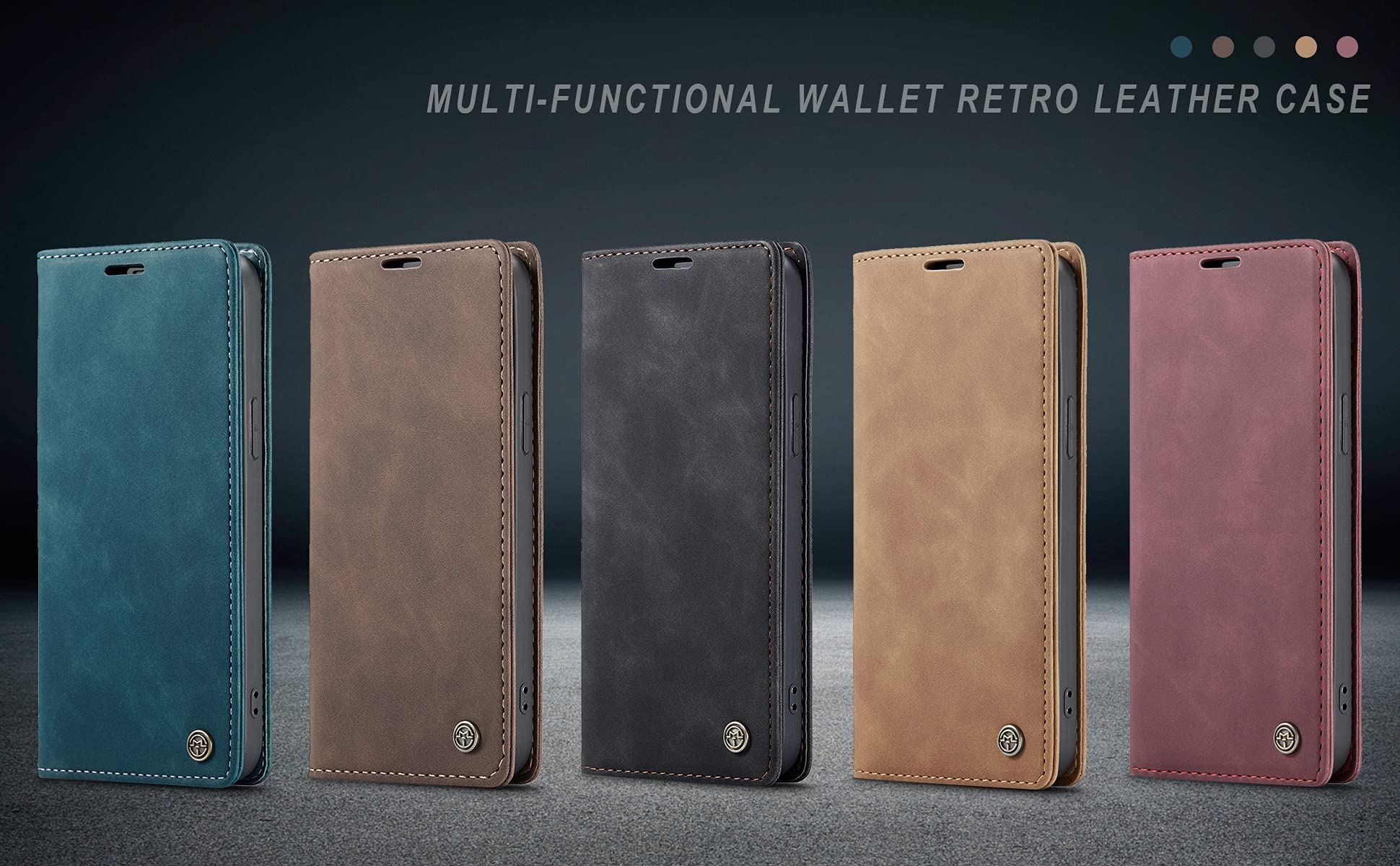Custodia Per IPhone 13 Pro Max Flip In PU Pelle Con Portafoglio – Marrone, Chiusura Magnetica, Supporto Regolabile, Slot Per Carte E Contanti, Resistente Agli Urti - 2