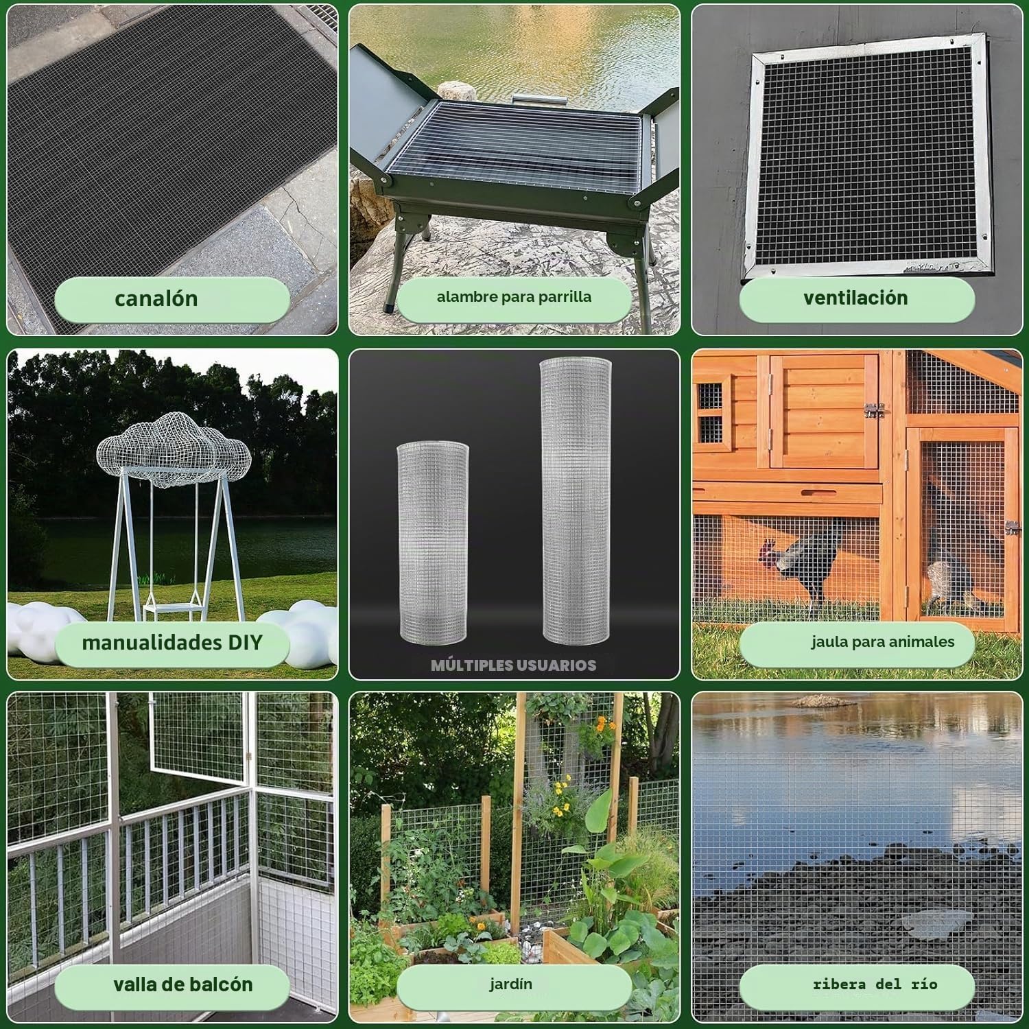 Malla de alambre fina, 1m x 10m malla para topos para maceta elevada, alambre galvanizado de 0,7mm de espesor, malla de 12x12mm, alambre para conejos, alambre para aves, alambre para gallinas