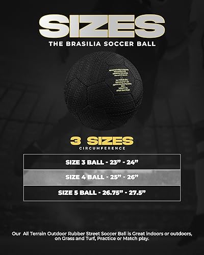 Miniatura 2 de American Challenge Balón de fútbol de goma todo terreno  Tamaños 2, 3, 4 y 5  Pelota de fútbol callejera duradera para parque infantil,