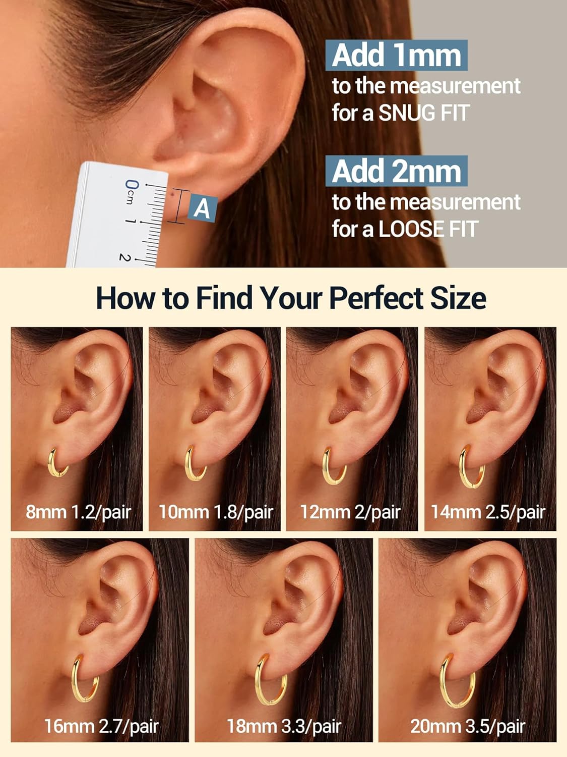 PROSTEEL Hoop Earrings for Women Men, 8mm/10mm/12mm/14mm/16mm/18mm/20mm Small Huggie Hoops, Gold/Silver/Black/Rose Gold Hypoallergenic, Everyday Earrings Jewelry for Multiple Piercings - Image 5