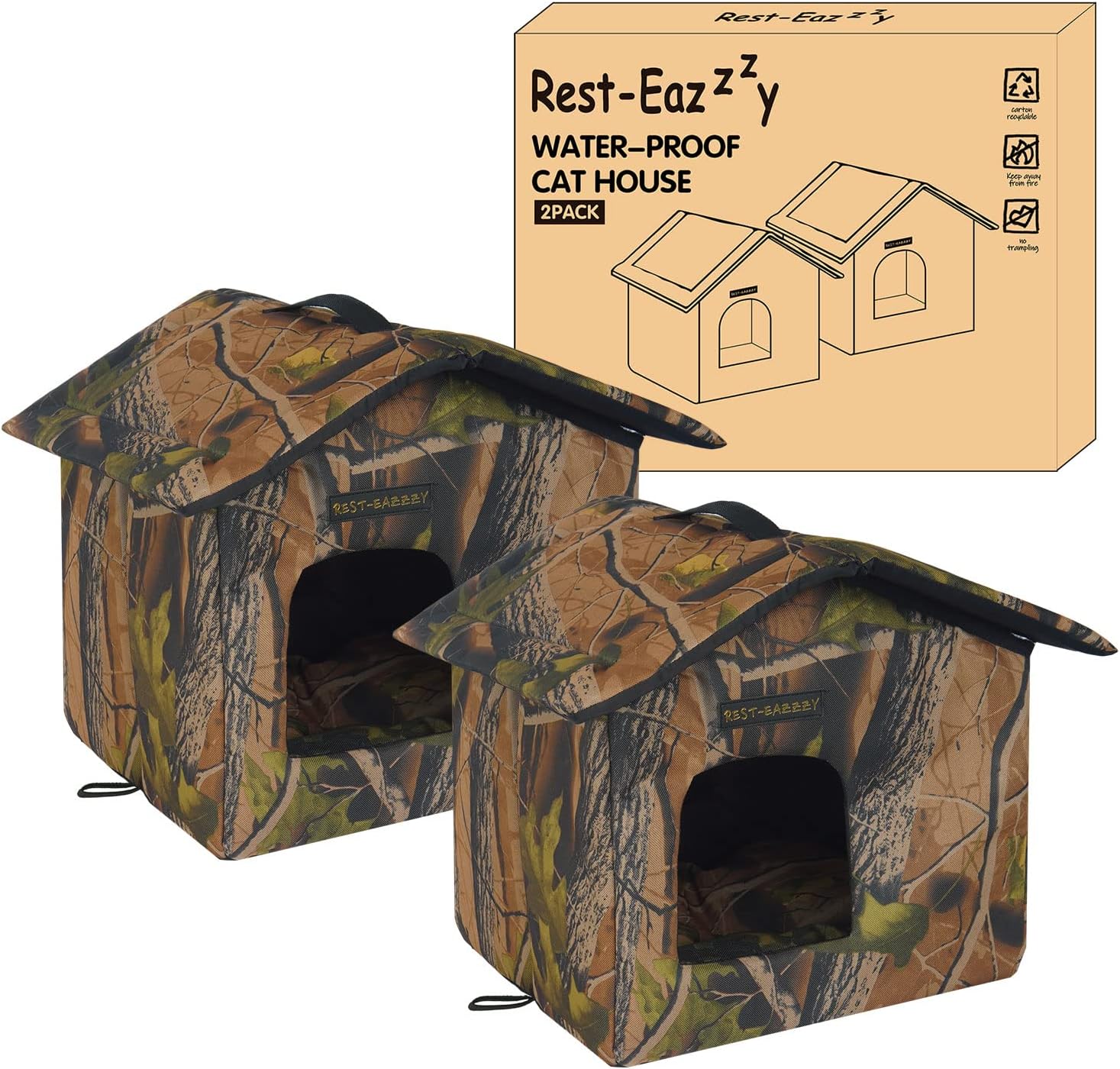 RestEazzzy Cat House for Outdoor Cats, Weatherproof and