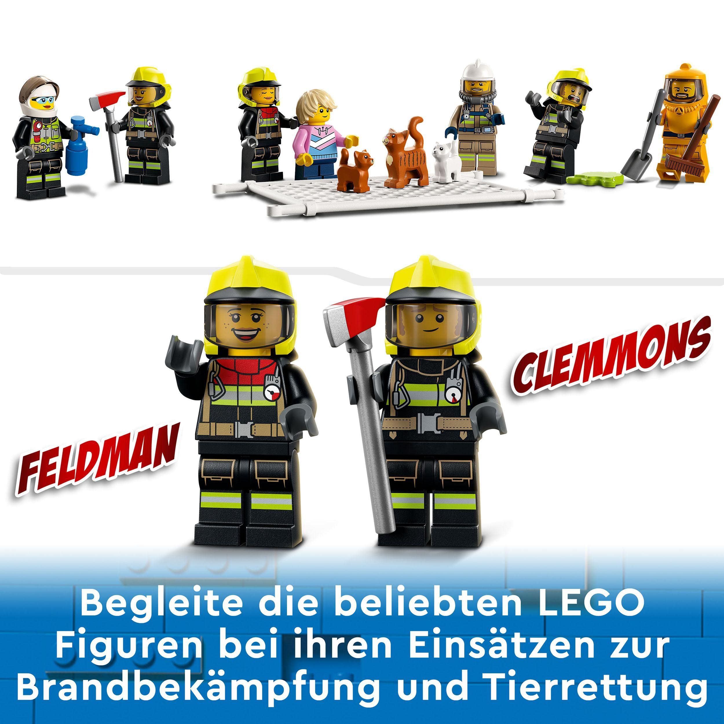 LEGO 60321 City Feuerwehreinsatz mit Löschtruppe, Feuerwehr-Spielzeug mit Feuerwehrauto und Minifiguren, Geschenkidee für Jungen und Mädchen ab 7 Jahren
