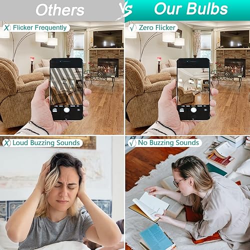 Miniatura 5 de Paquete de 12 bombillas E12 para ventilador de techo, equivalente a 60 W, luz natural de 4000 K, bombilla LED de base pequeña, bombilla LED A15