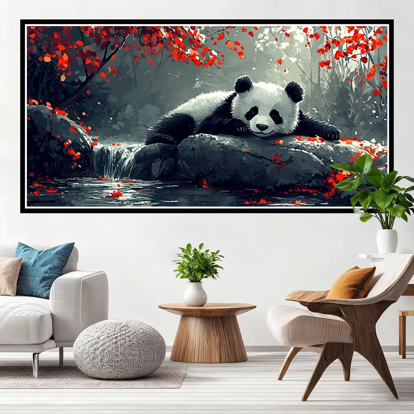 Malowanie diamentami Pełny zestaw do malowania diamentami Panda Dorośli DIY Zwierzę Obrazy z koralikami, 5D Pełne wiertło diamentowe diamentowe malowanie diamentowe do dekoracji ścian, prezent dla