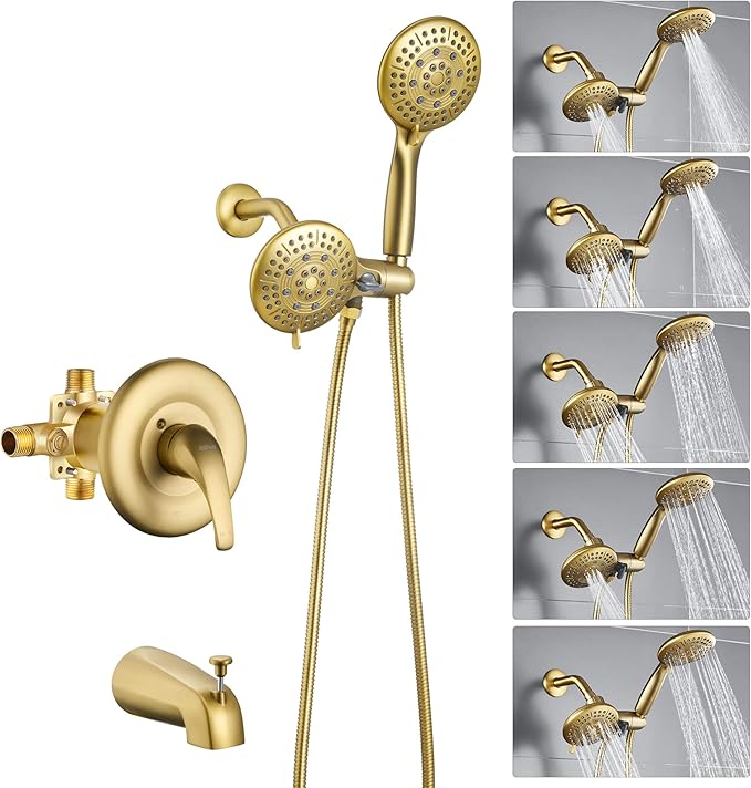 ESNBIA Shower Tub Kit, Tub and Shower Faucet Set (Valve included) with