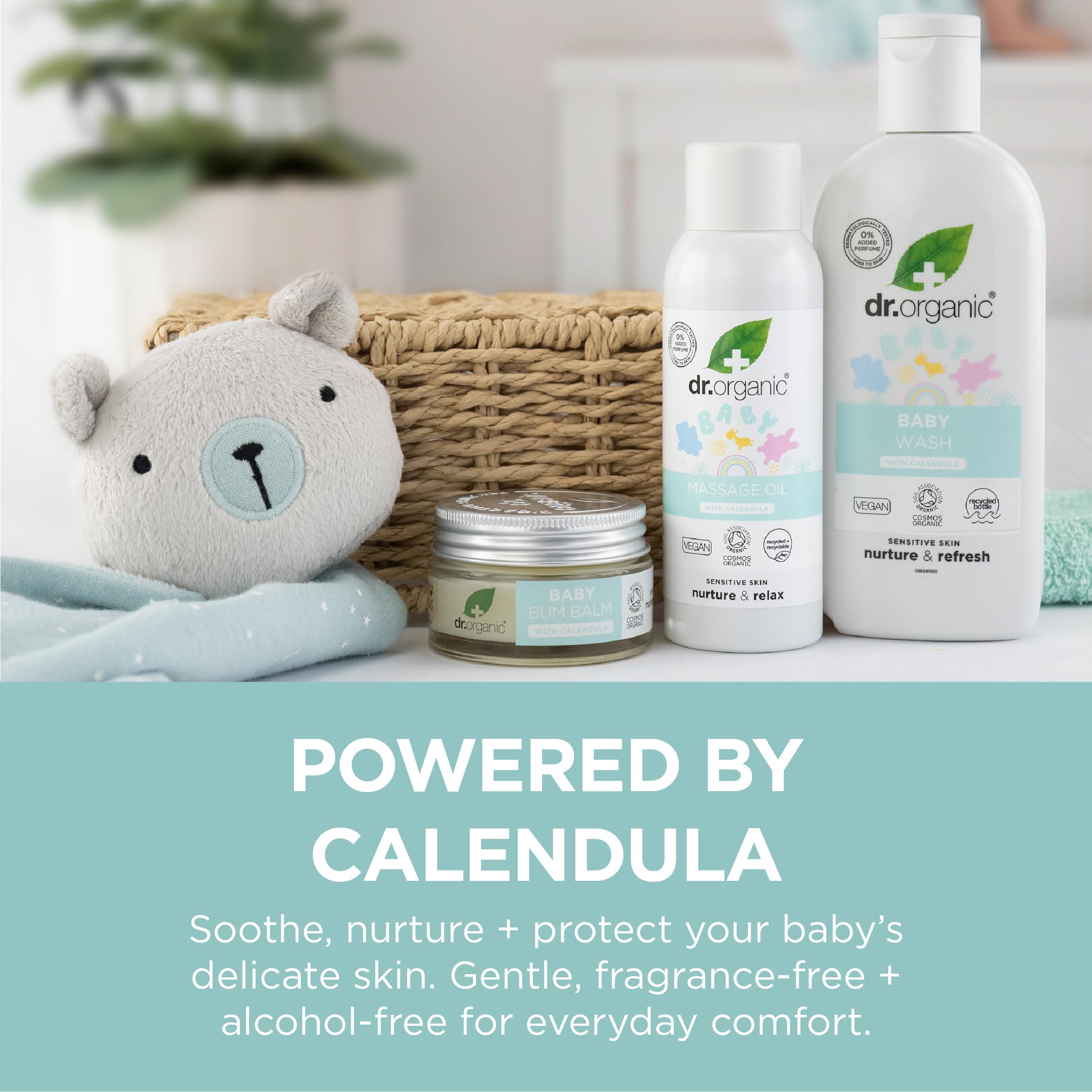 Dr Organic - Calendula Baby Comfort & Care Kit - Women's & Men's Skincare - Baby Essentials - Vegan, Cruelty, Paraben & SLS Free - 150ml, 250ml, 35g - Bundle