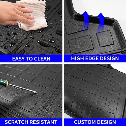 Miniatura 4 de Rongtaod Tapete de carga compatible con Hyundai Santa Fe 2021-2023, tapete de maletero de 5 asientos, forro de carga TPE para todo tipo de clima,