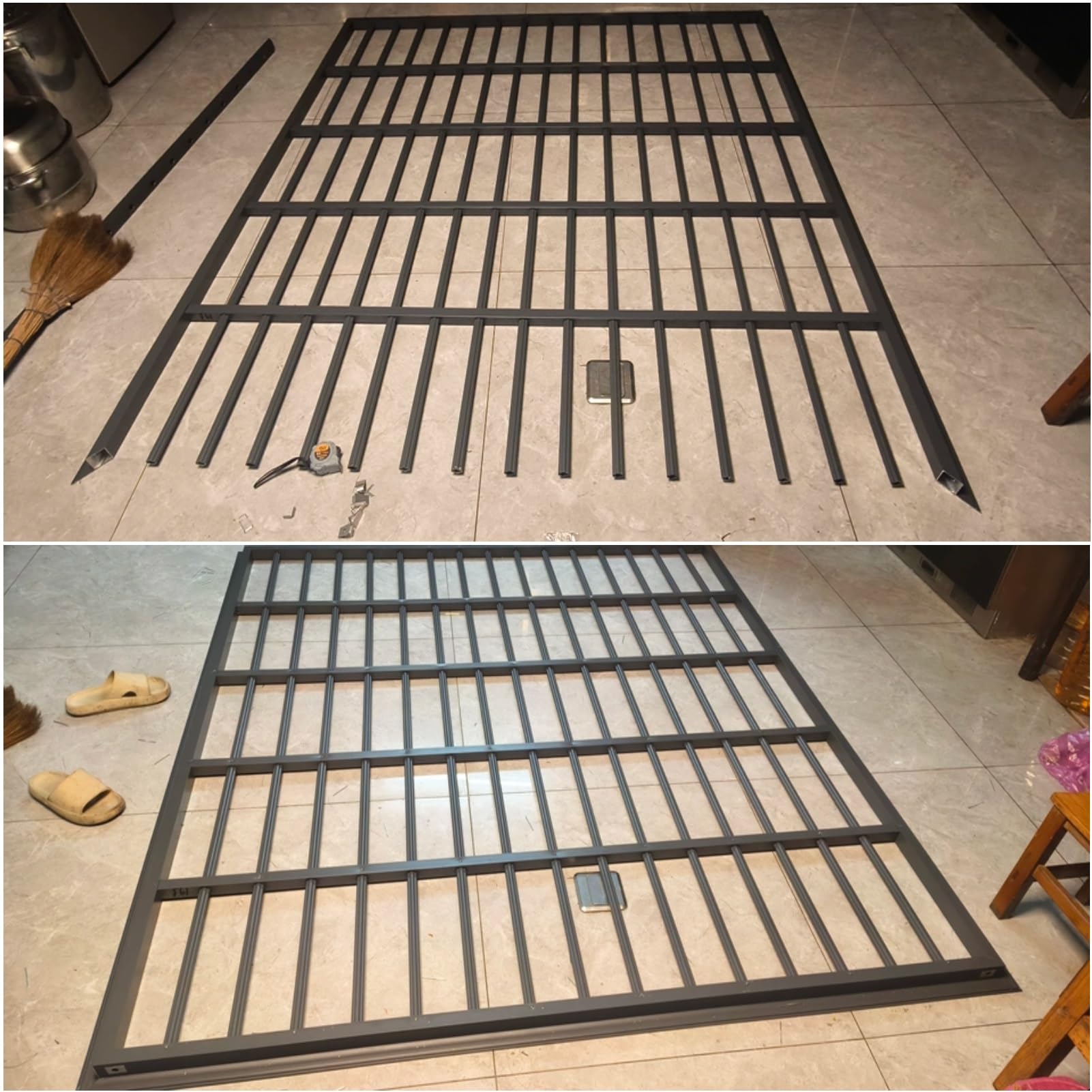 Inferriate per Finestre Barra di Sicurezza Fissa in Metallo per Finestre di Case e Appartamenti | Ringhiera di Protezione Fissa per Balaustra di Balcone, Barre di Sicurezza Antieffrazione in Alluminio(16x75in/40x190cm)