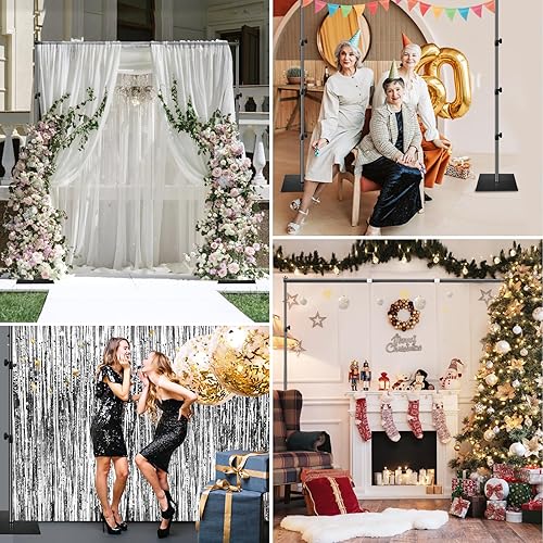 Miniatura 7 de Emart Soporte de fondo resistente de 7 x 10 pies, kit de sistema de soporte de fondo ajustable con base de acero para fotografía, soporte de fondo