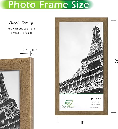 Vista 136 de FrameWorks Marco para póster de madera de 18 x 24 pulgadas, marcos clásicos de color negro mate con vidrio acrílico inastillable, fotos, pósters