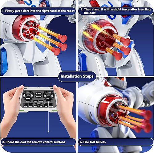 Miniatura 3 de Ruko Robot Dardos kit de dardos suaves para Ruko Big RC Robot Toys-7088 Will robot de control remoto programable inteligente recargable para niños