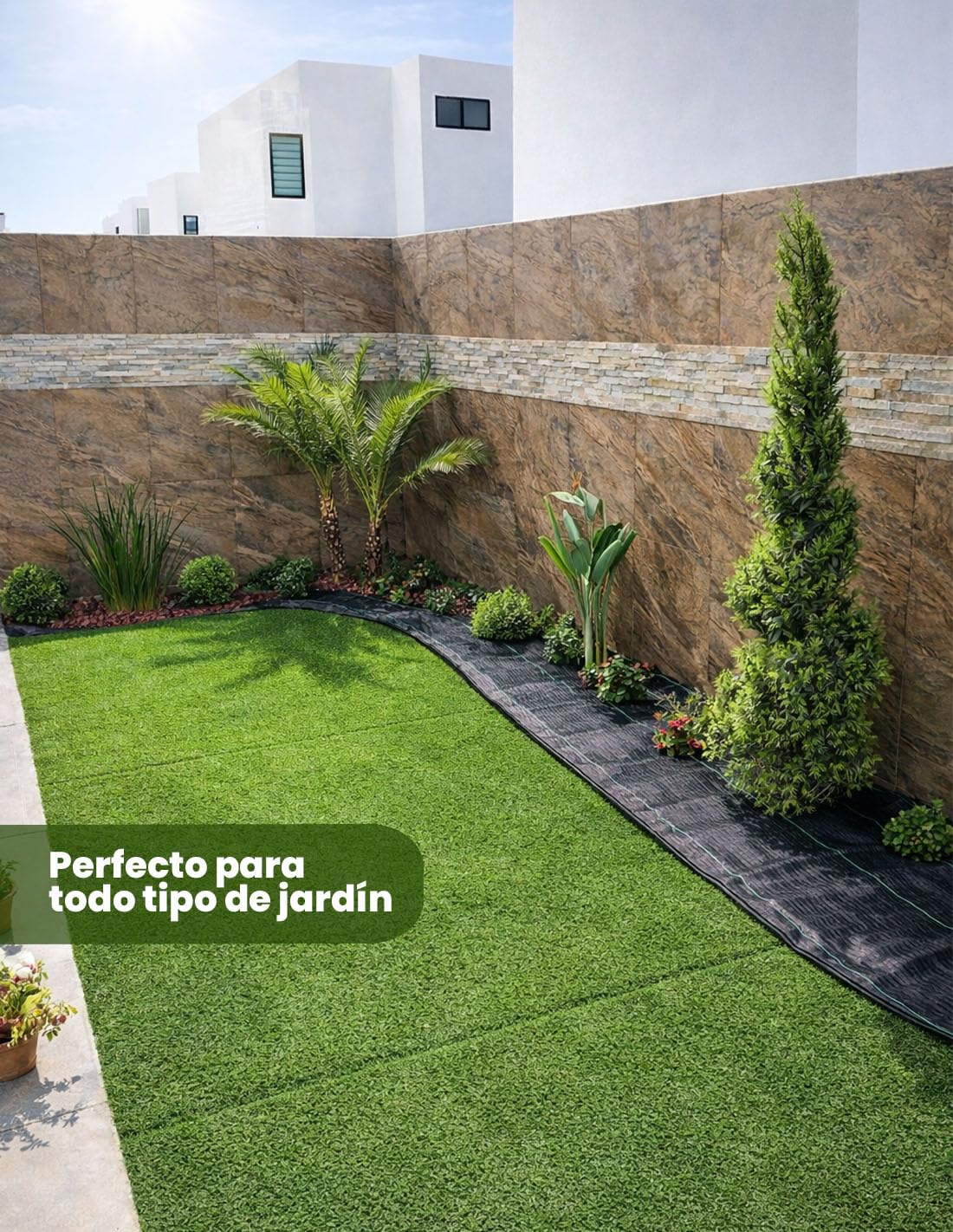 JARDIN202 - Malla Geotextil Antihierbas 105 gr/m² Eco-Resistente - Protección UV para Jardín y Huerto | Resistente al desgarro | 1,50x50 m (75m2) (Negro)