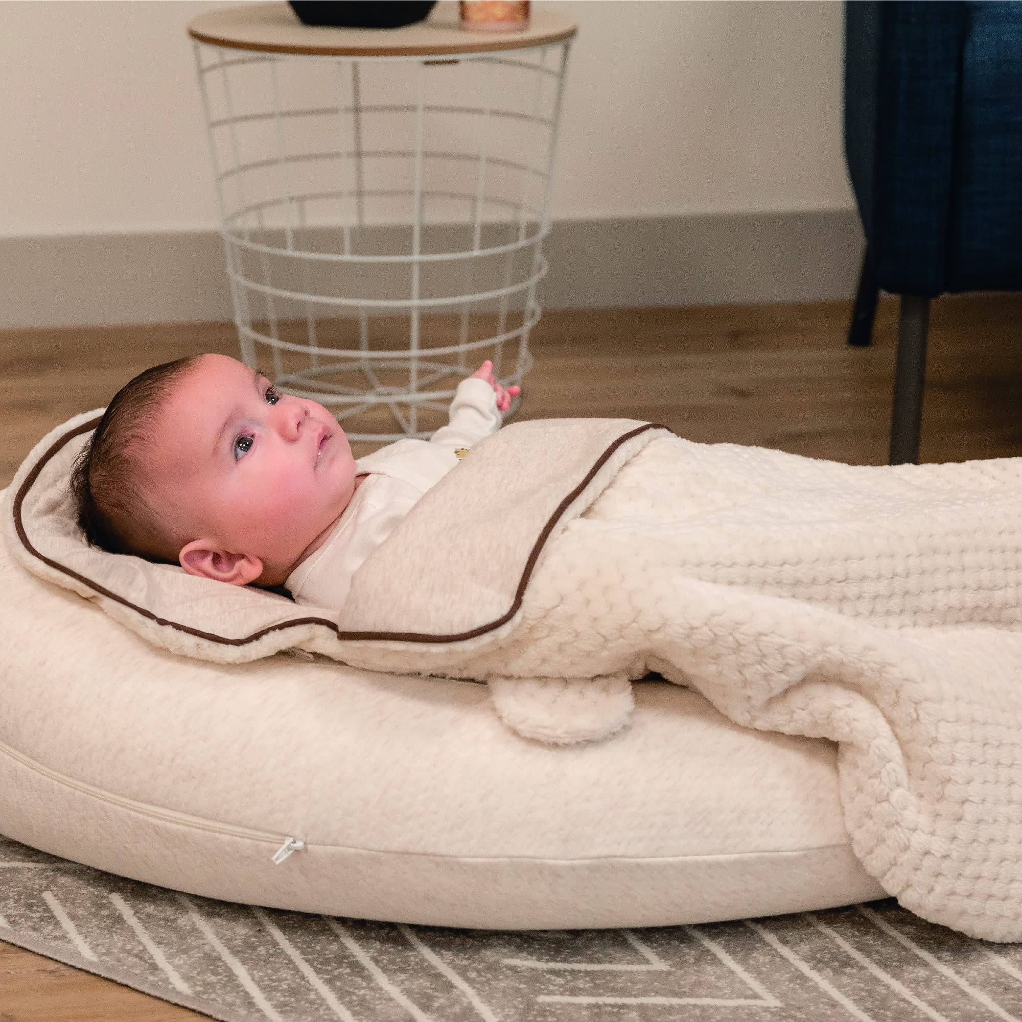 Domiva 2100051 - Cojín de Lactancia multifunción 4 en 1 Suave Nova Beige único cojín de 202 cm (40 x 75 x 22 cm)