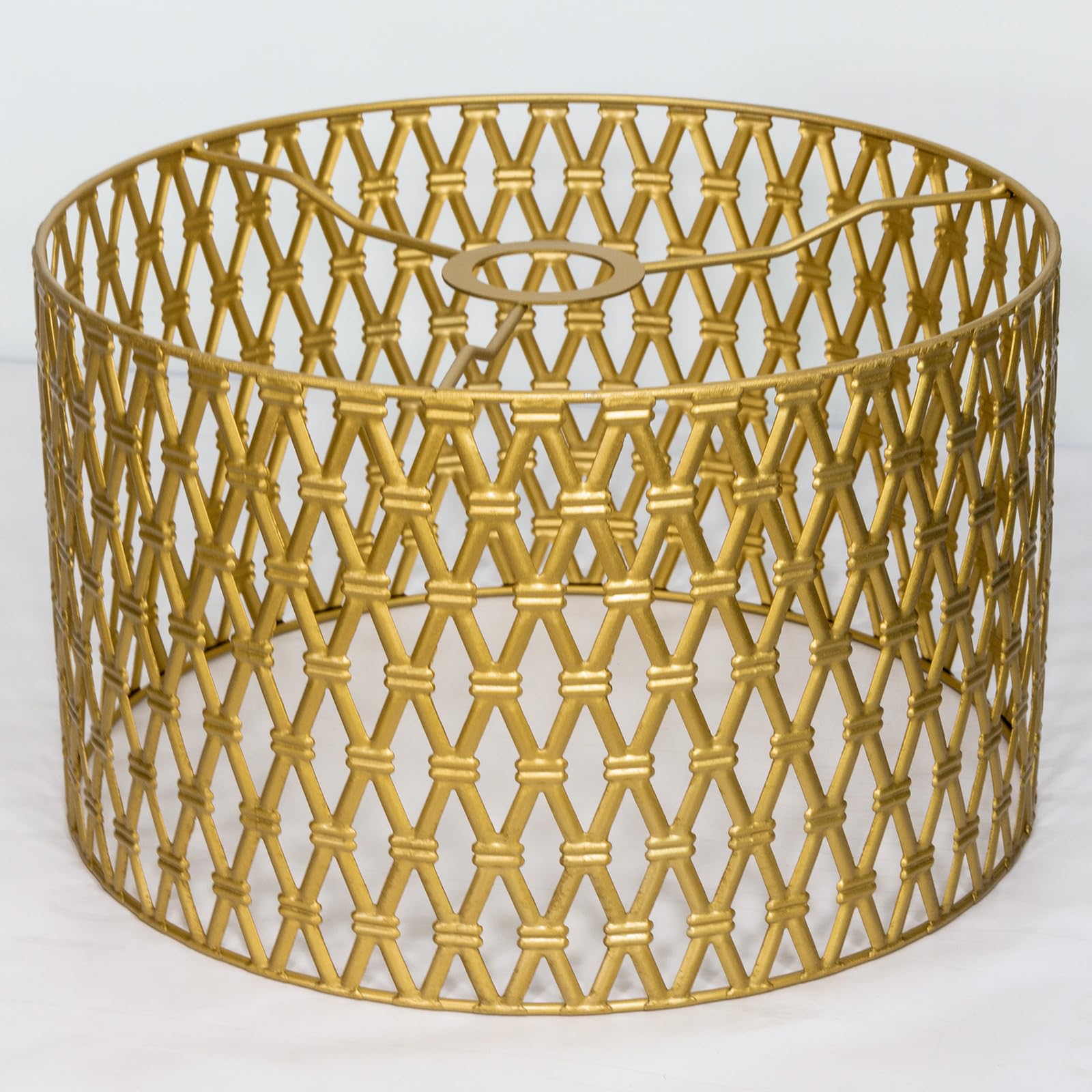 Osasy Geometric-Golden Modern Round Metal Lampshade Golden Drum Hollow Carved Lamp Floor Lamp Pendant Lamp Table Lamp