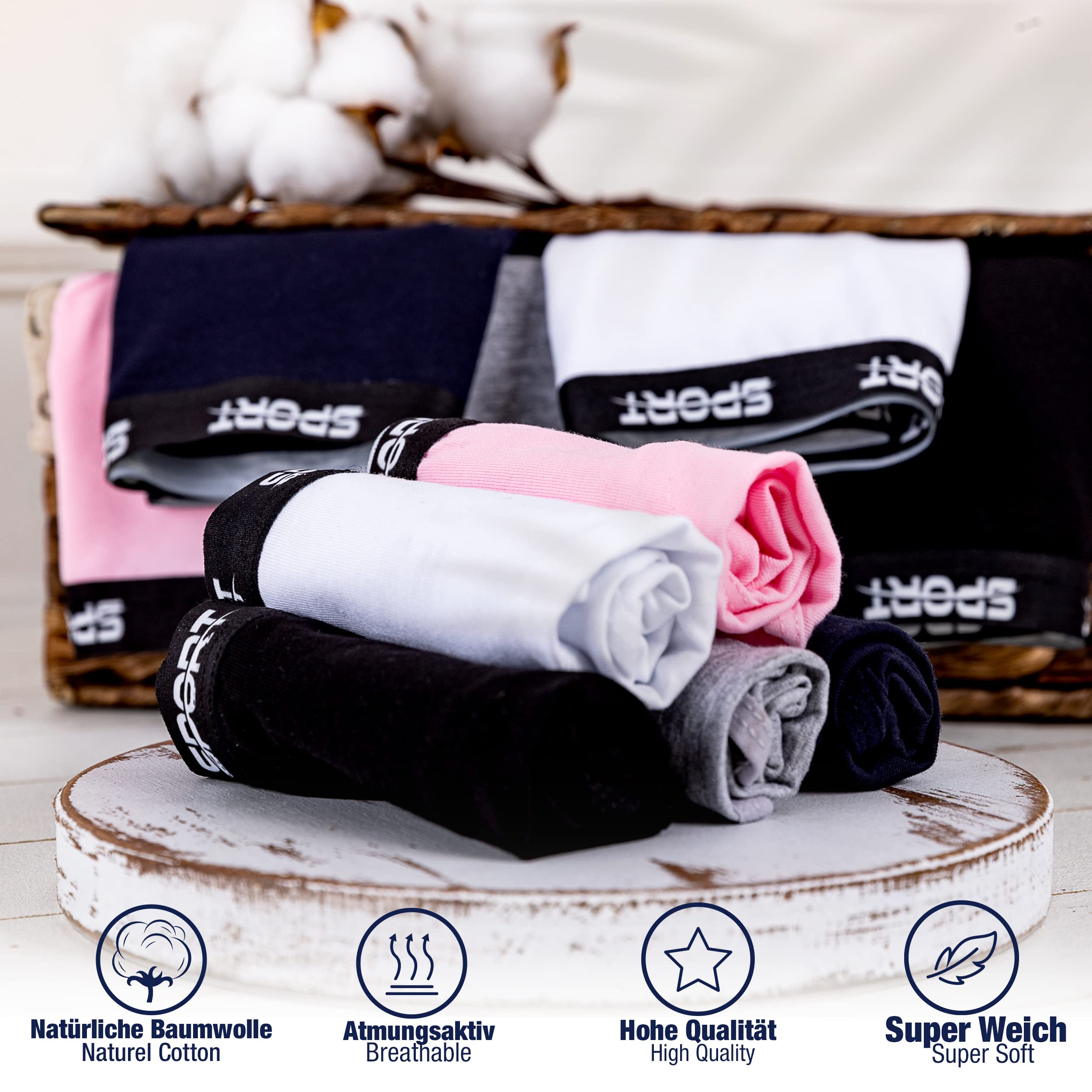 LOREZA ® 10 Culottes pour Filles Enfants en Coton différents Motifs - Tailles 2 à 15 Ans