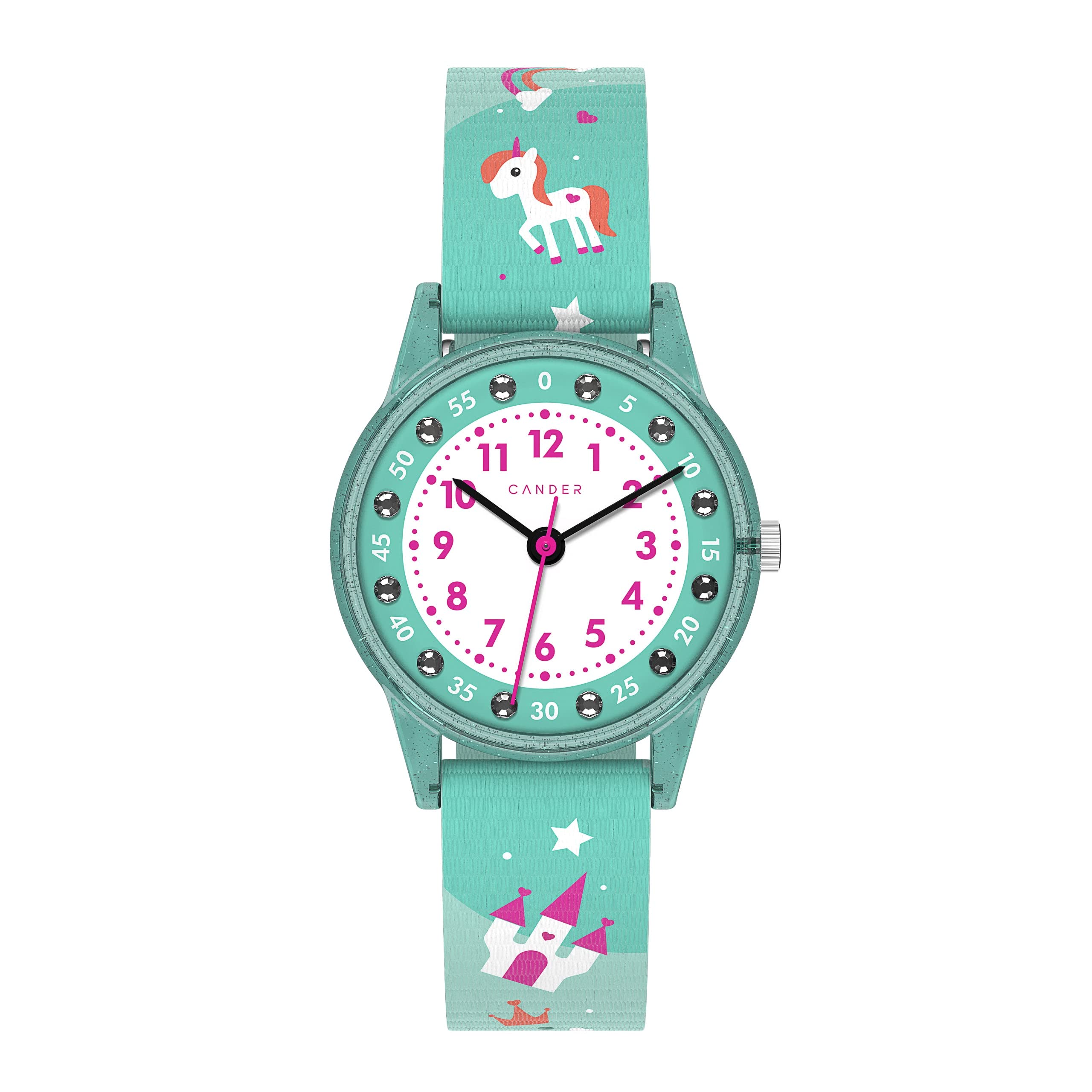 Cander Berlin MNA 4030 G kinderhorloge 3 ATM polshorloge waterdicht kinderen meisjes sterren analoog violet