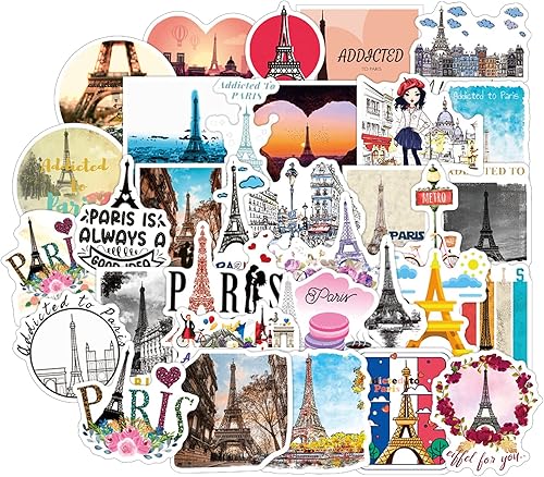 Miniatura 1 de Calcomanías de FOCUS 50 calcomanías Timelapse of France A Walk in Paris para laptop, teléfono celular, botella de agua, patineta, equipaje,