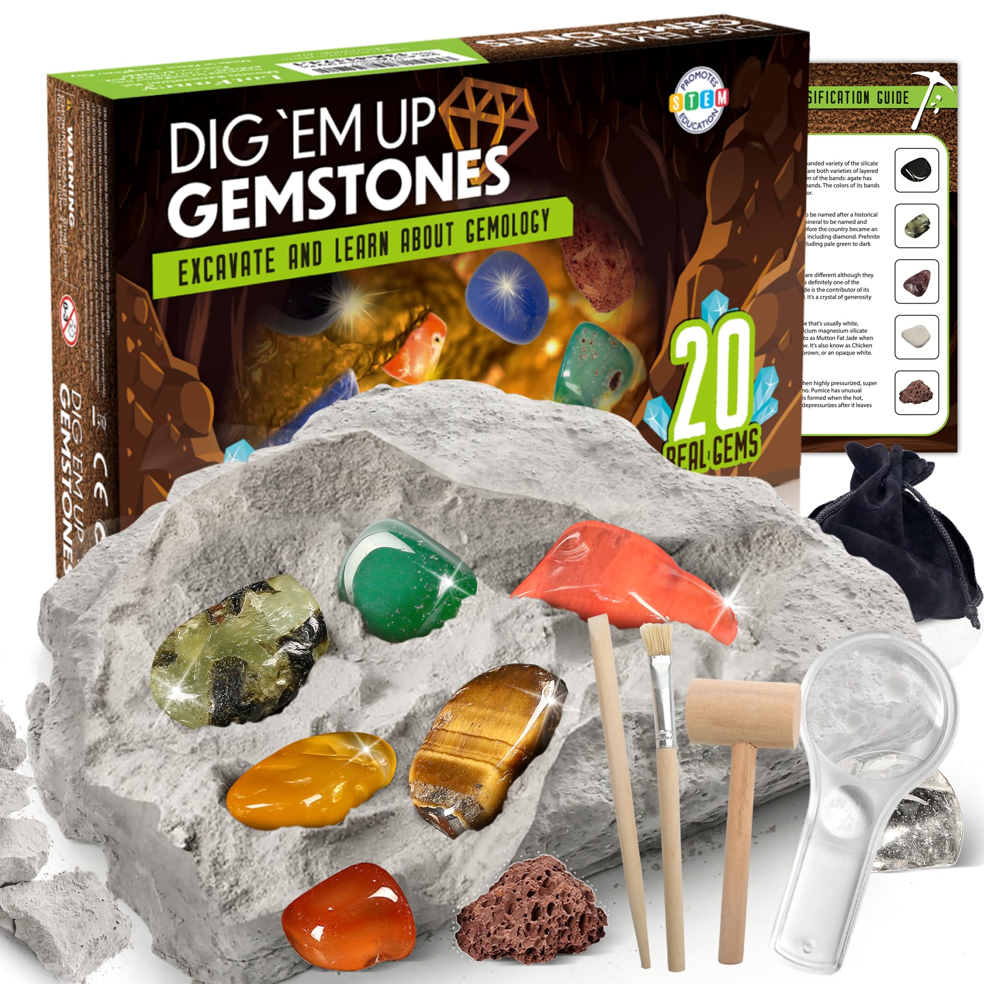 Amazon.com: LotFancy Gemstone Dig Kit, Excavate 20 Real Gems