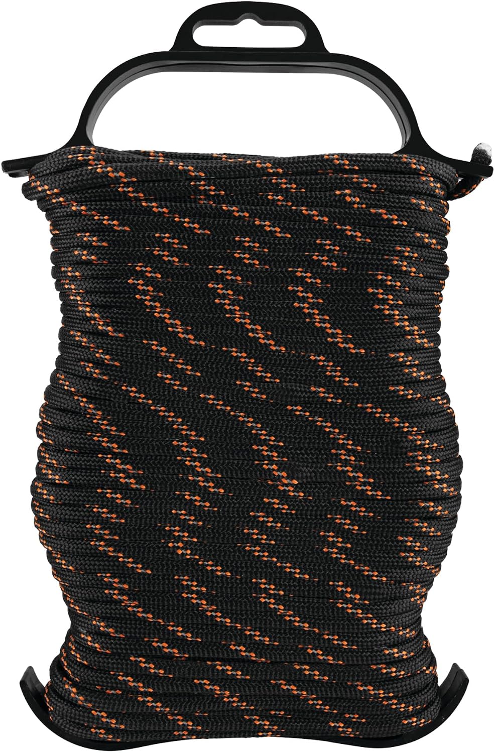 Performance Tool W1996 100' Reflective Rope Type-IV, 800 lb. Break Strength, 160 Lb. Working Load, Polyester/Nylon Core, Black/Orange