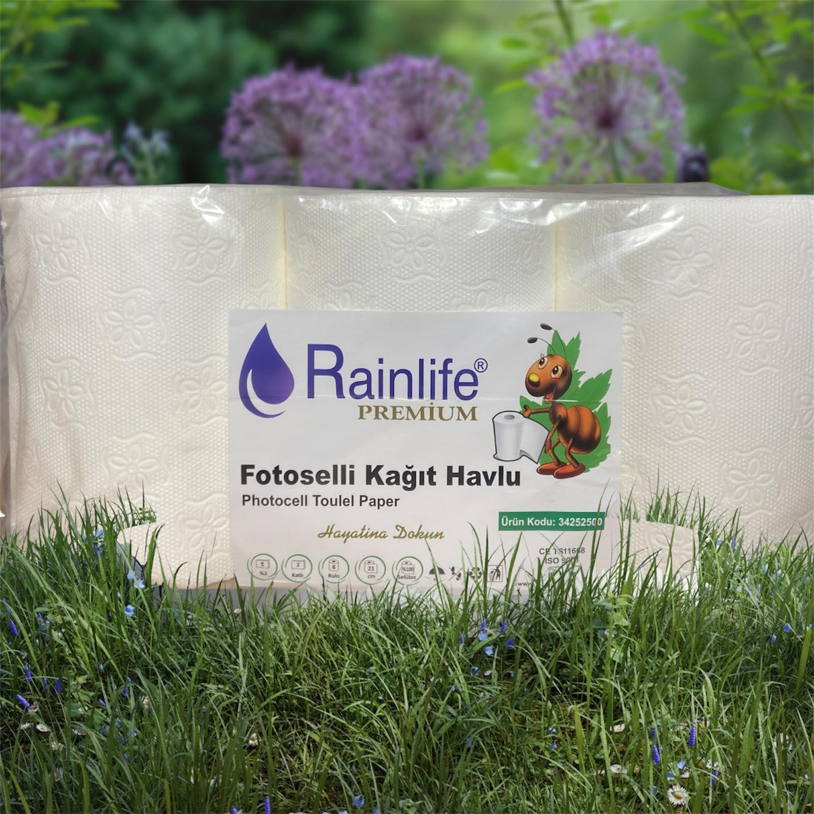 Rainlife Premium Fotoselli Kağıt Havlu, Çiçek Desenli, Beyaz,…
