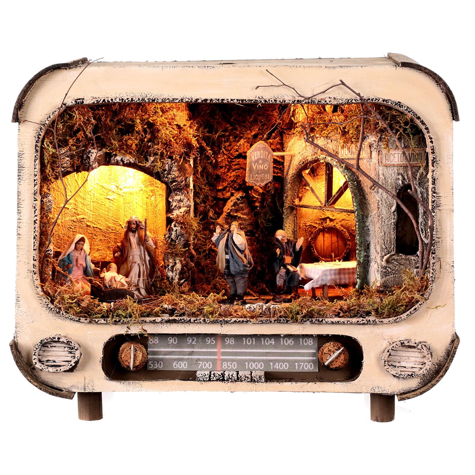 Holyart Presepe Napoletano: Radio presepe napoletano 8 cm luce led 30x40x20 cm, Vuota