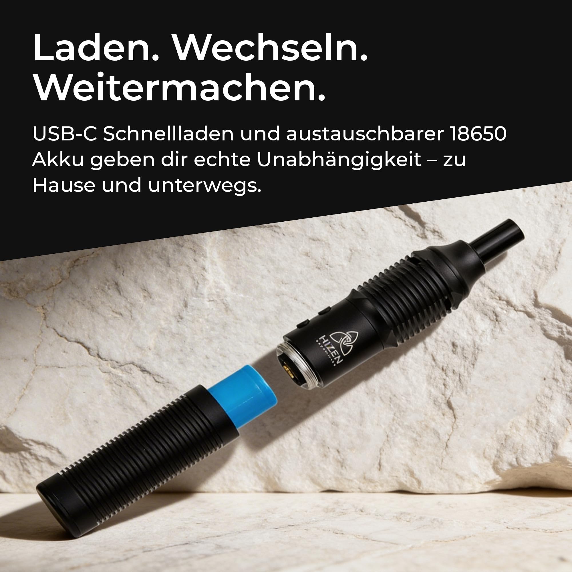 HIZEN Stilus Pro Max Vaporizer für Kräuter, Konvektion Kräuterverdampfer, XXL Heizkammer, austauschbarer Akku, USB-C