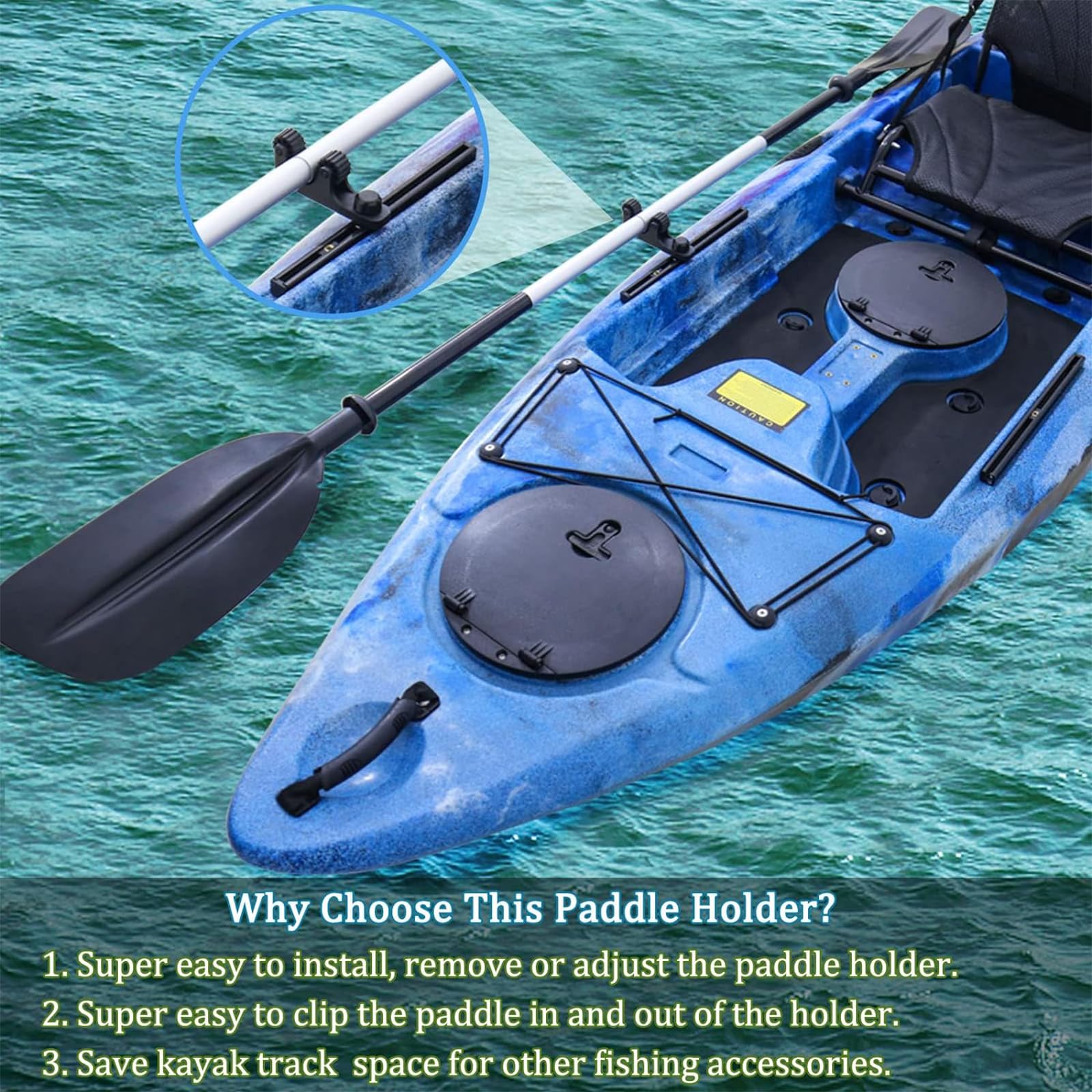 accessories for kayak fishing rod floats YakGear Bungee cord length Paddle Kayak Catfish Setup Water