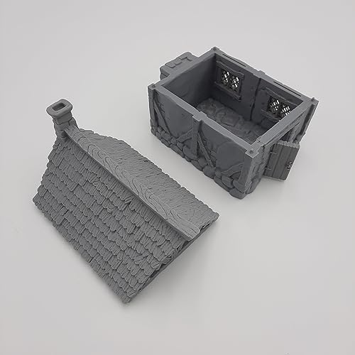 Miniatura 6 de HERO Creations -Cottage - RPG - Calabozos y Dragones - DND - Pathfinder - Señor del Anillo - Figura miniatura (grissin pintar) (Techo de tejas)