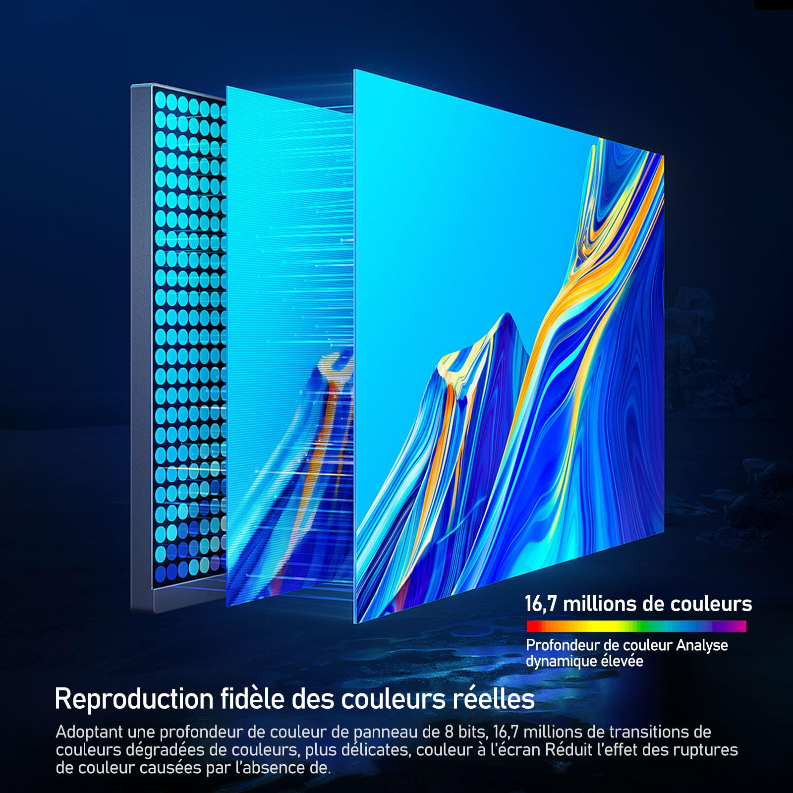 Gawfolk Display PC 4K UHD da 32 pollici, monitor per computer ultra nitido (3840×2160p), 100% sRGB, angolo di visione di 178°, porta HDMI、Display, compatibile con montaggio a parete 100 * 100MM - Nero