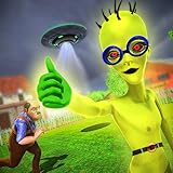 Scary Grandpa & Green Alien Escape Game