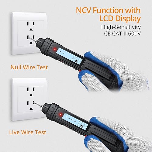 Miniatura 5 de Neoteck 2 en 1 Tipo de pluma Multímetro digital Probador de voltaje 4000 cuentas multímetro TRMS inteligente Voltímetro sin contacto para probar