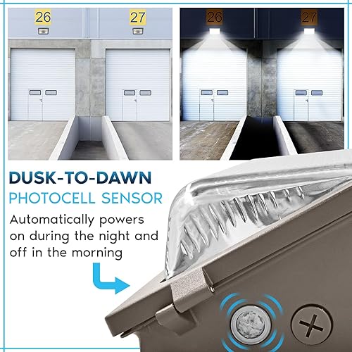 Miniatura 4 de LUXRITE Paquete de luz LED delgada para exteriores con atardecer a amanecer, semicorte, 45W-75W sintonizable, 10125LM, 3CCT 3000K-5000K, IP65,