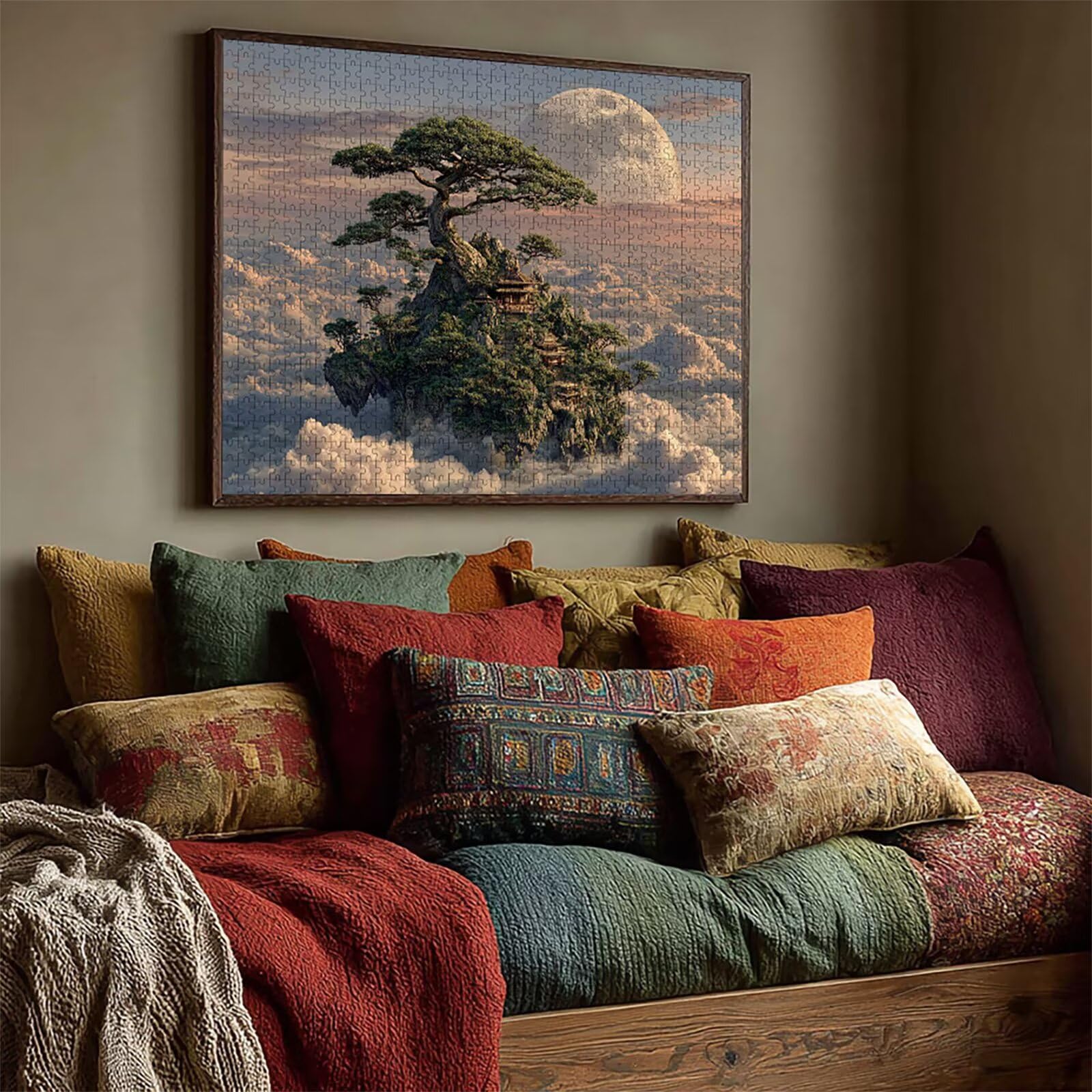 Księżyc Puzzle 2000 sztuk dla dorosłych, drewniane puzzle z pudełkiem 99 x 70 cm, zabawa DIY dla rodzinnych, pomysł na prezent dla mężczyzn i kobiet, wykwintne pudełko na prezent, letnie dekoracje do