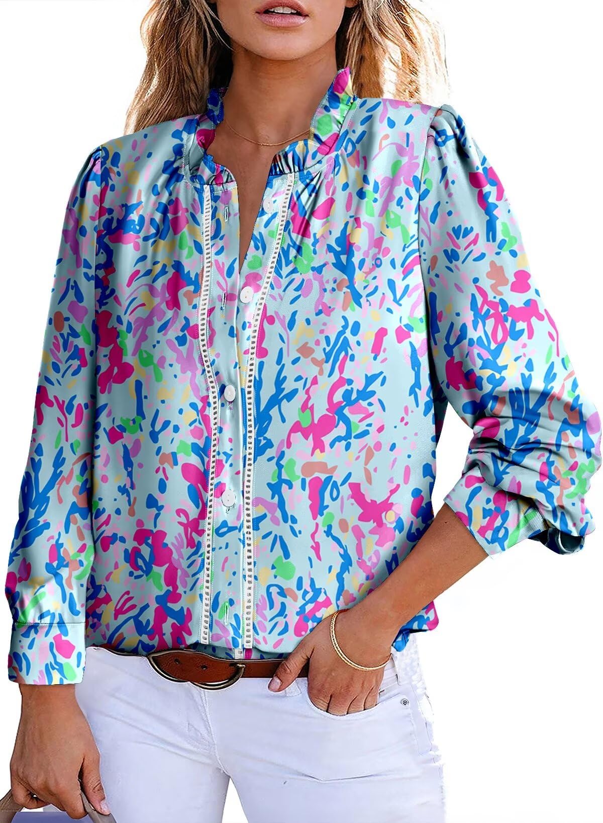 Women's Paisley Print Casual Long Sleeve Comfortable Top main image 1