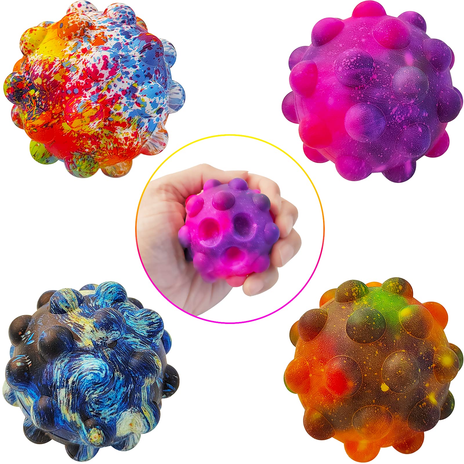 Buy Pop it Stress Balls, Giant 3D Fidget Squeeze it Ball Toys to