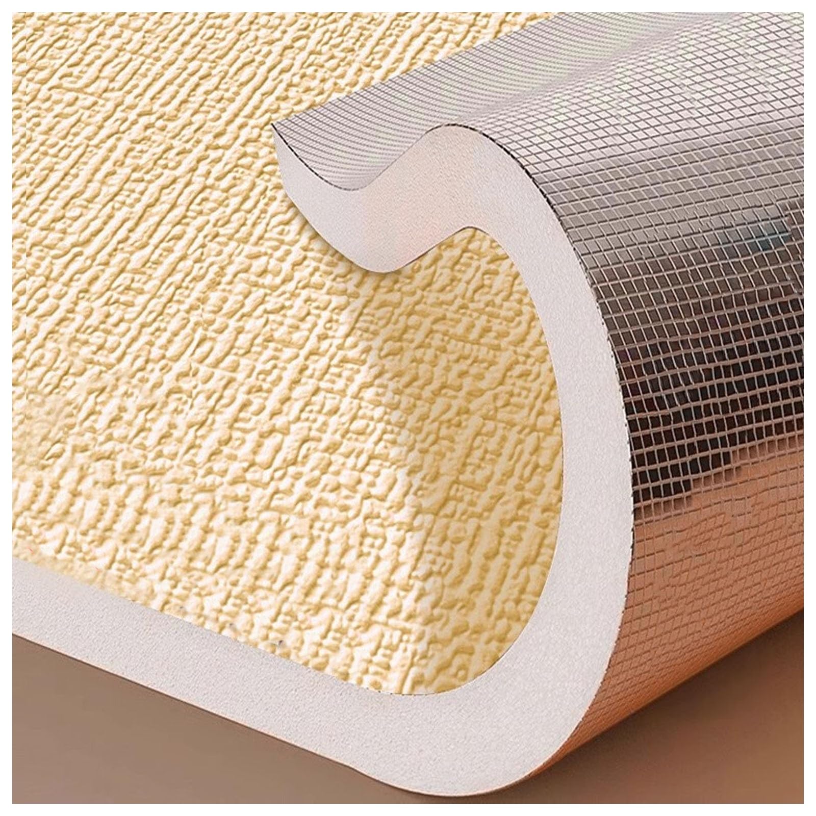 Insulation Thermal Wallpaper, Peel and Stick Wall Sticker 9mm Extra Thick, 3D Linen Waterproof Moisture-Proof Soundproof Self Adhesive Wall Panels for Walls Decor/Bedroom