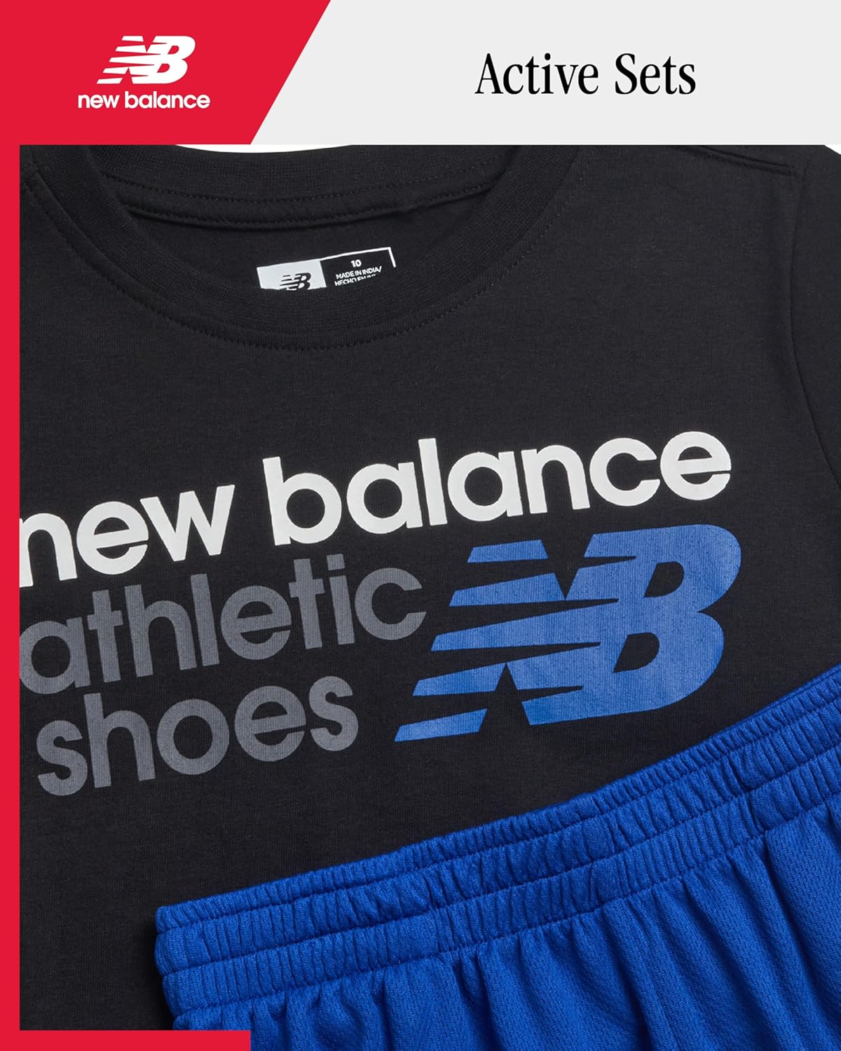 New Balance Boys Short Sets - 2 Piece Active Performance Athletic Shirt and Kids Basketball Gym Shorts for Boys (8-12)