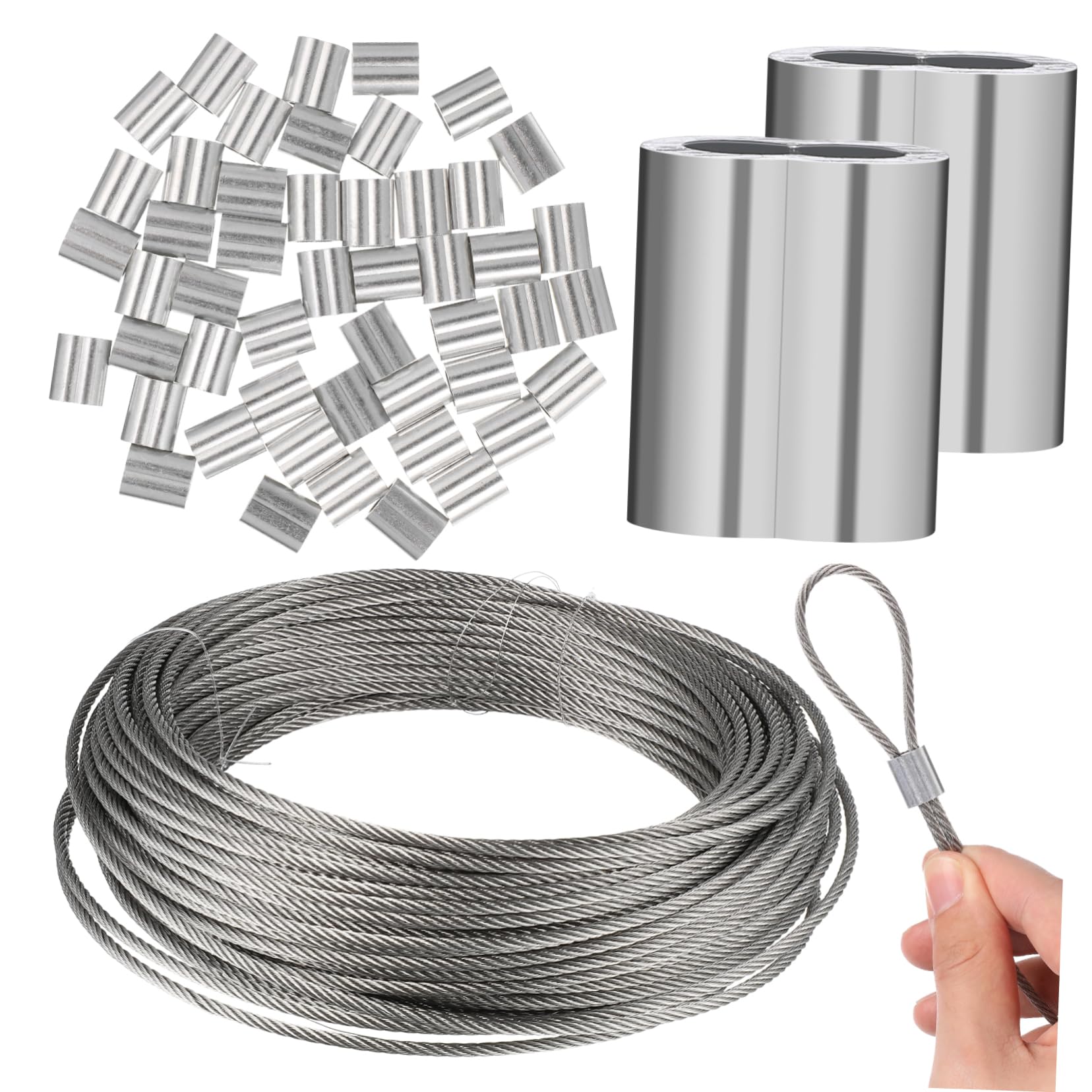 FUNOMOCYA Fence Wire Cable Steel Wire Rope Stainless Steel Cable Railing Kit for Garden Crafts Fences