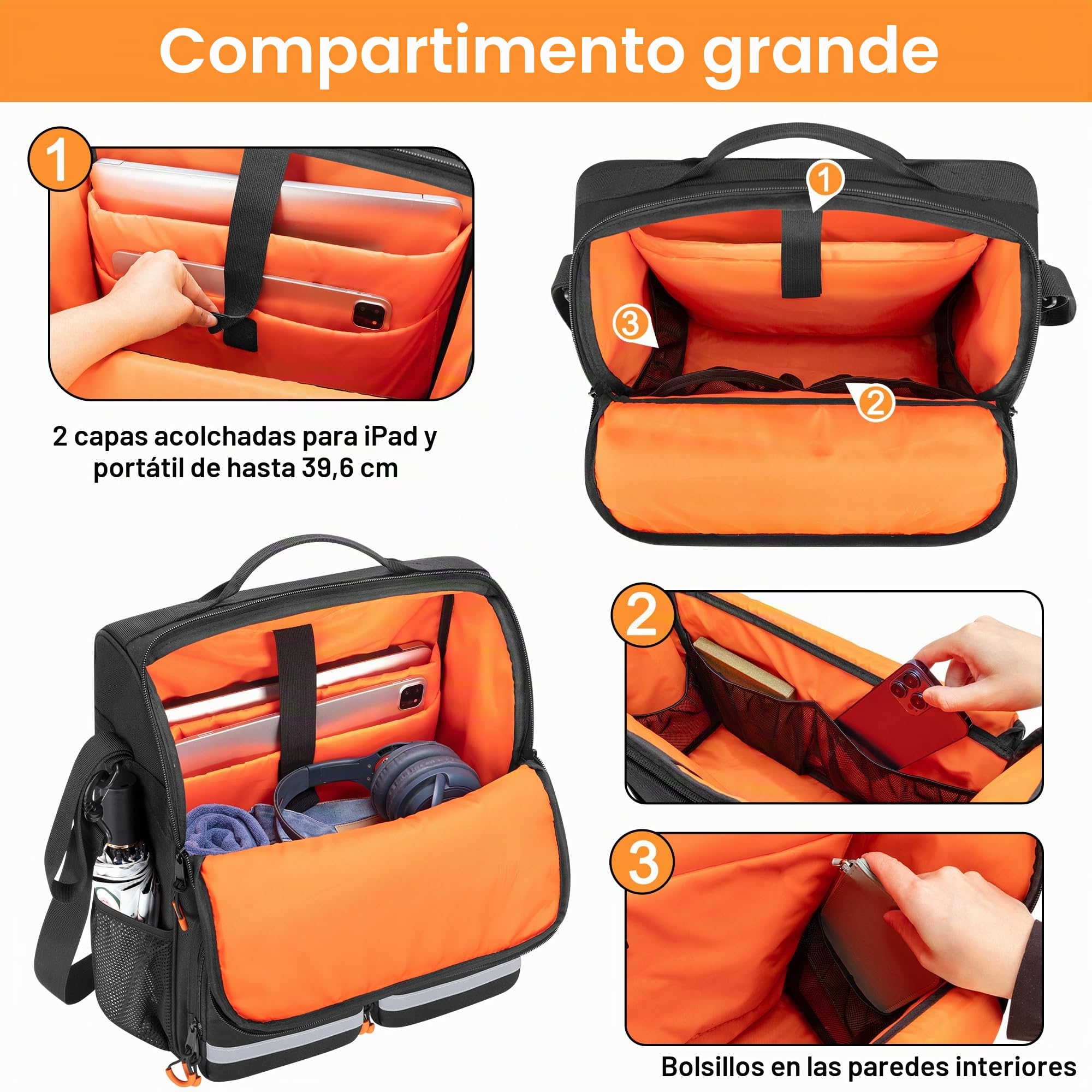 Samdew Bolsa Colgante para Silla de Ruedas - Accesorio para Respaldo, Mochila Eléctrica y Manual para Adultos y Mayores