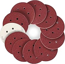 STEBRUAM 150mm Sanding Discs 40 Grits 40PCS,Hook and Loop Sandpaper Pads for 6 Inch 6 Hole Random Orbital Sander