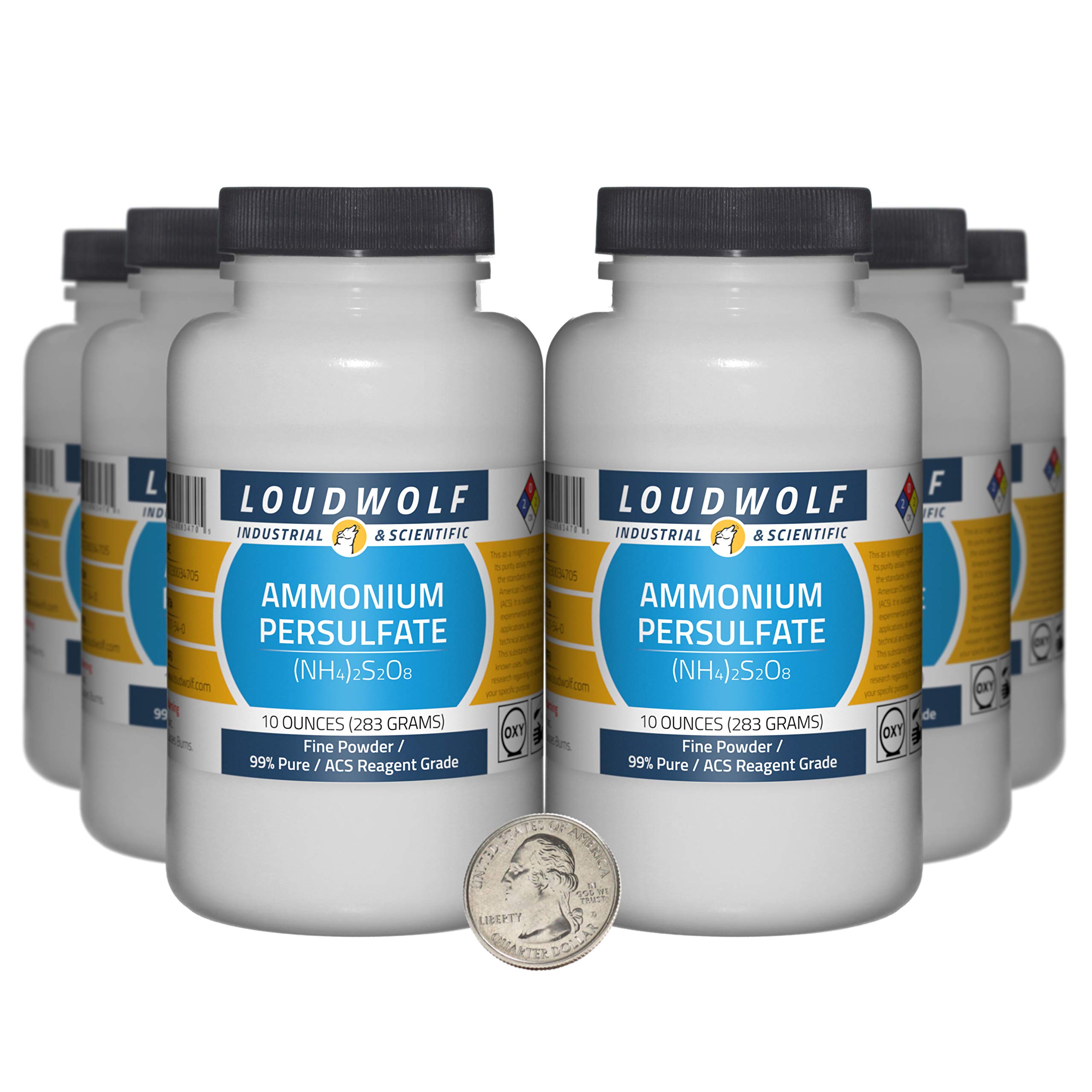 Ammonium Persulfate / 3.8 Pounds / 6 Bottles / 99% Pure ACS Reagent Grade/Fine Powder/USA