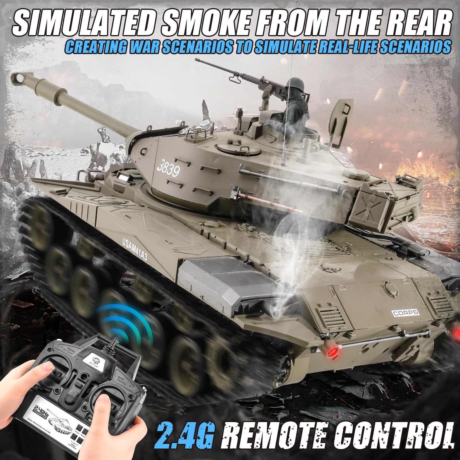 Henglong 1/16 戦車 ラジコン M41A3 ウォーカーブルドッグ Amazon.com: POCO DIVO Walker Bulldog M41A3 US Tank, 1/16